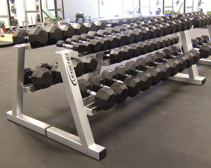 Legend Fitness Long Two-Tier Hex Head Dumbbell Rack