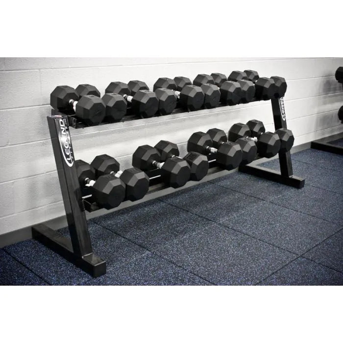 Legend Fitness Long Two-Tier Hex Head Dumbbell Rack