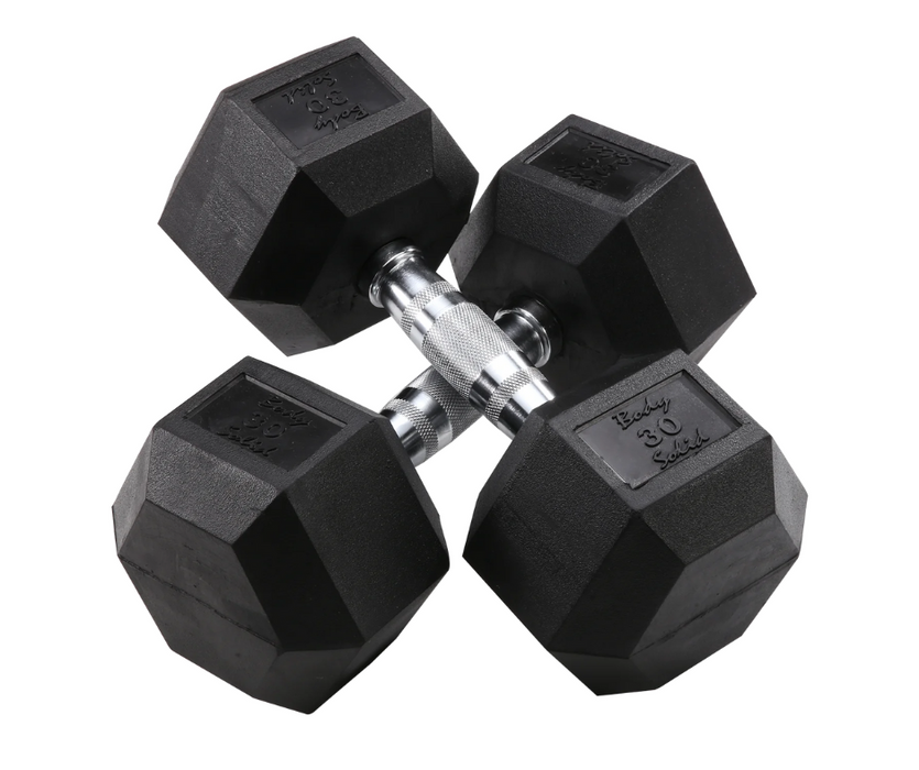 Body Solid SDRS550 Rubber Coated Hex Dumbbell Set 5 to 50 lbs.
