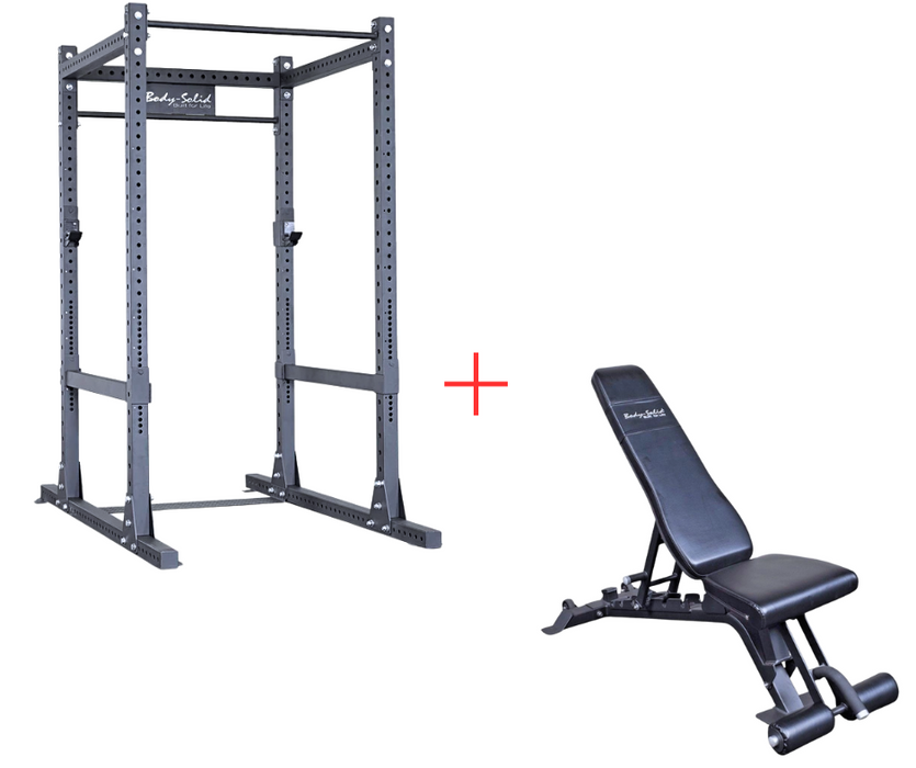 Body-Solid SPR1000P2 Commercial Power Rack + Adjustable Bench