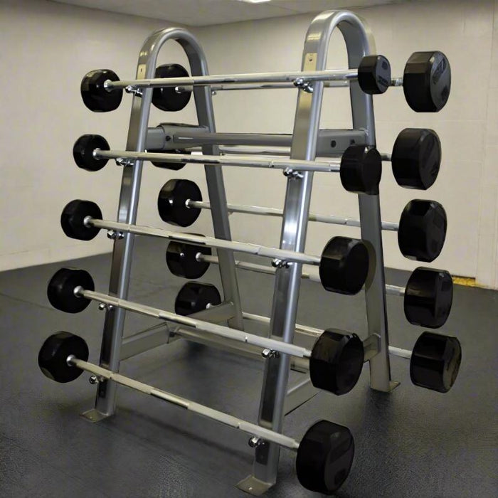 TROY Rubber Straight Barbell Set 20-110 lbs with Rack
