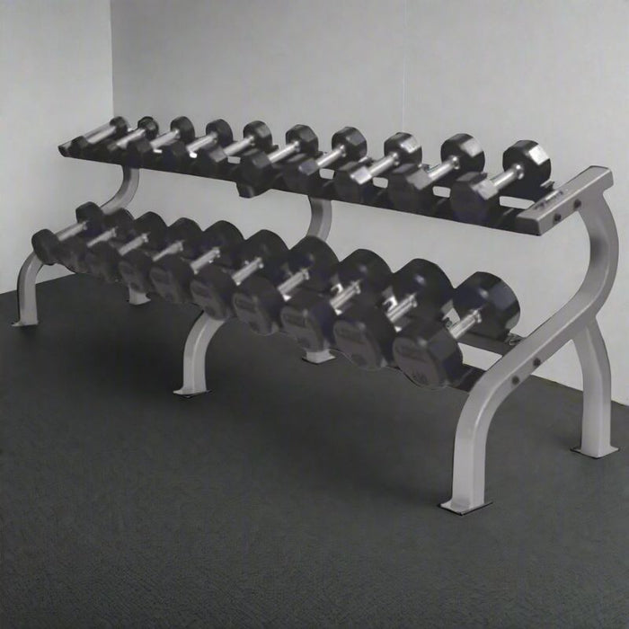 TROY 5-50 lb Rubber Dumbbell Set with Rack
