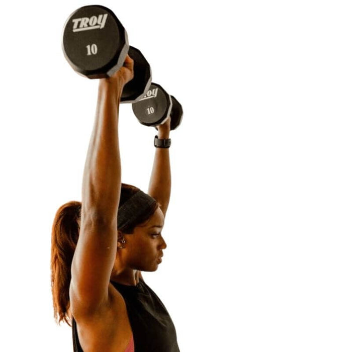 TROY Urethane Dumbbell Set with Racks
