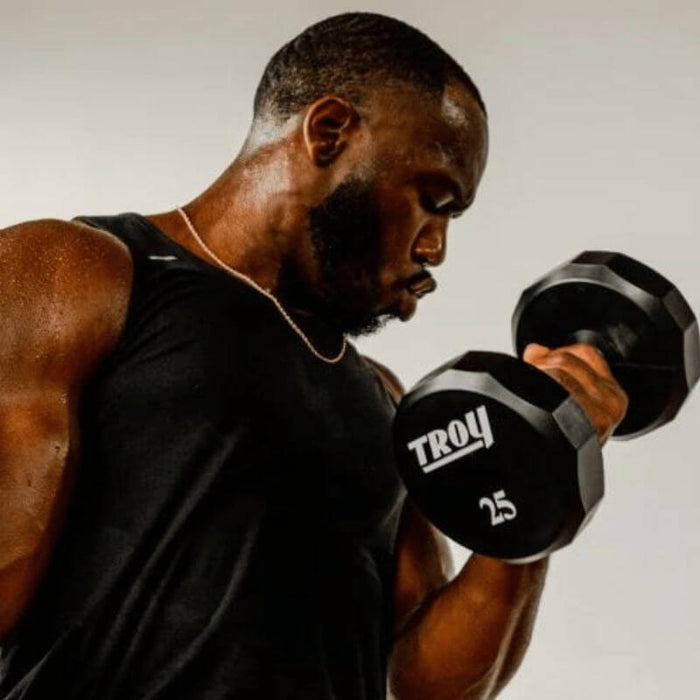 TROY Urethane Dumbbell Set with Racks