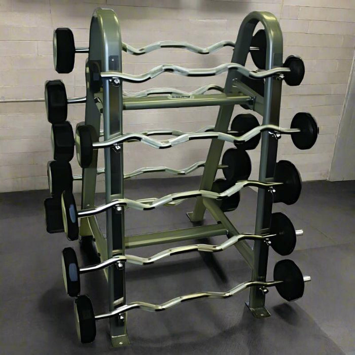 TROY 12-Sided Fixed Curl Barbells Set & Rack