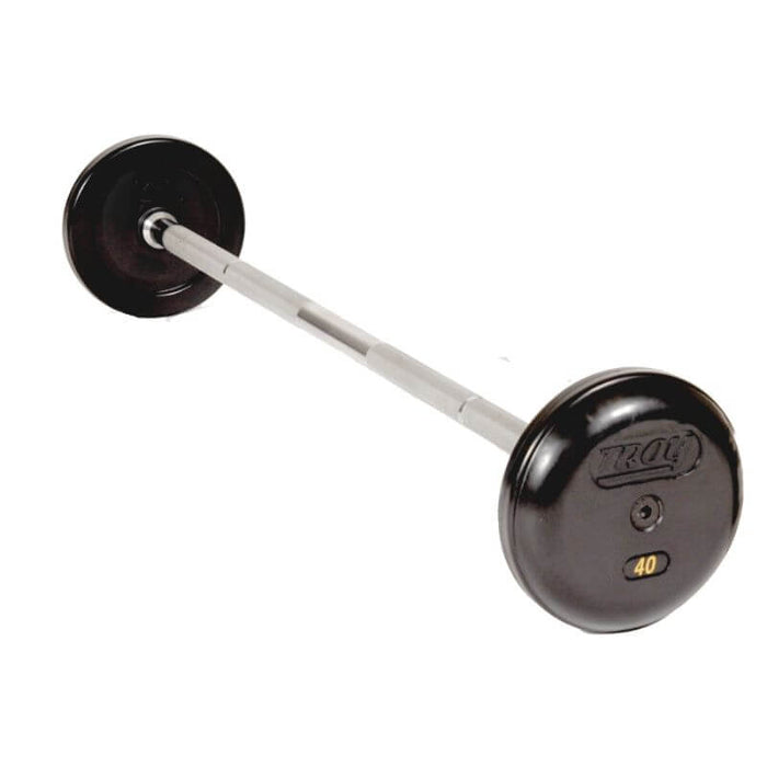 TROY Pro Style Straight Barbell - Rubber-Encased Plates