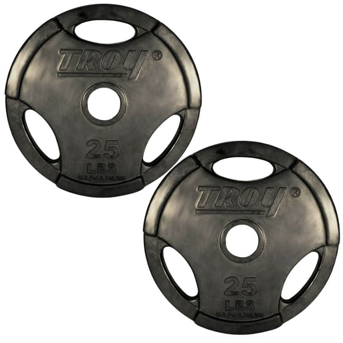 TROY GO-R Rubber Encased Olympic Grip Plate 25lbs Pair