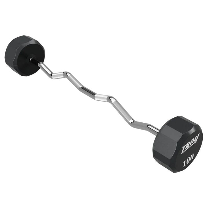 TROY 12-Sided Urethane Fixed Curl Barbell