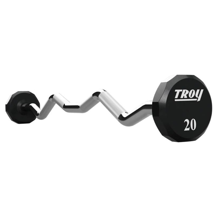 TROY 12-Sided Urethane Fixed Curl Barbell