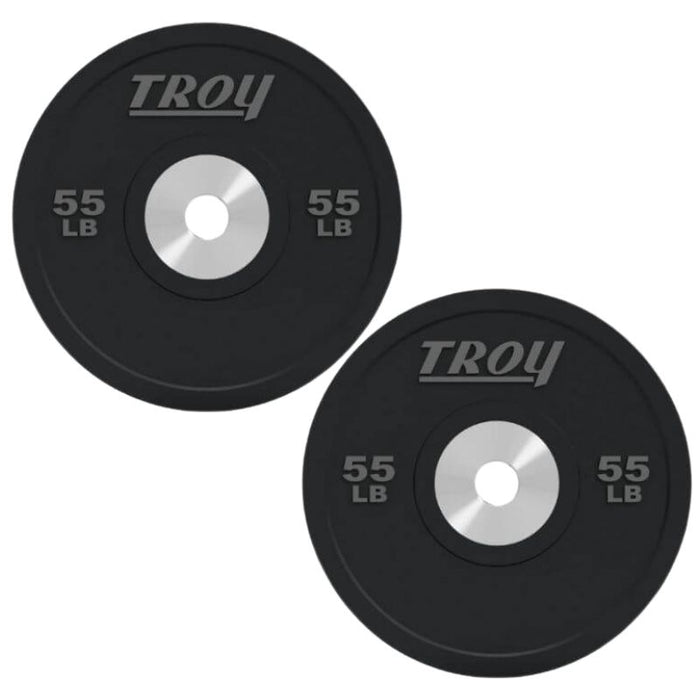 Troy BPO-SBP Performance Black Rubber Bumper Plate 55lbs Pair