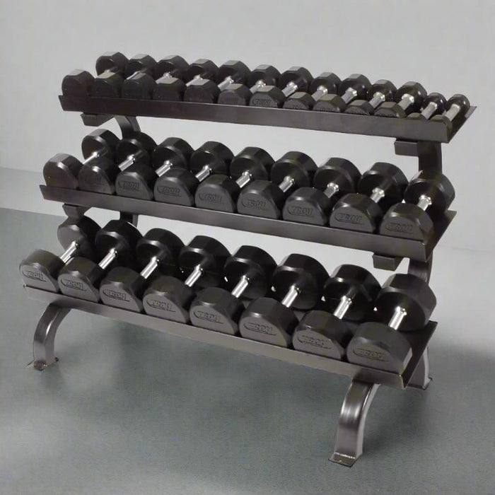 Troy 12-Sided Dumbbells & Rack Set