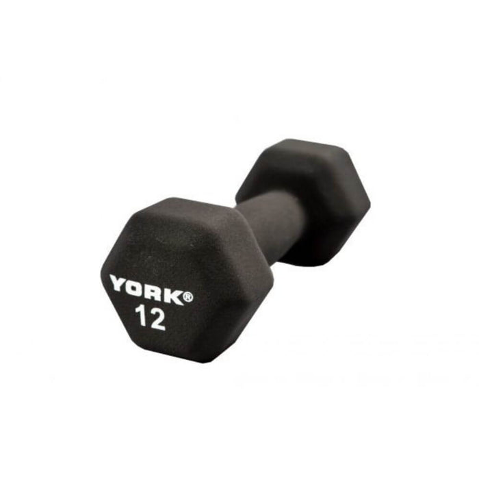 York Barbell 15601 Black Neoprene Hexagon Fitbells 12