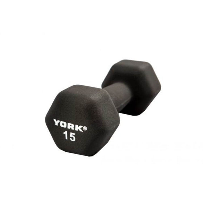 York Barbell 15601 Black Neoprene Hexagon Fitbells 15