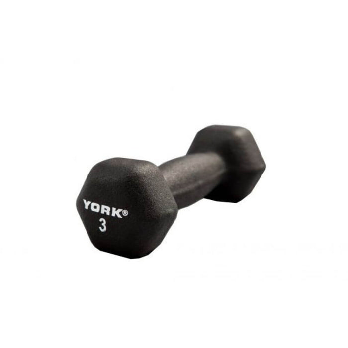 York Barbell 15601 Black Neoprene Hexagon Fitbells 3