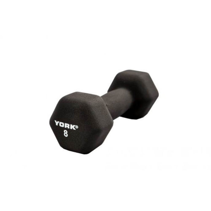 York Barbell 15601 Black Neoprene Hexagon Fitbells 8