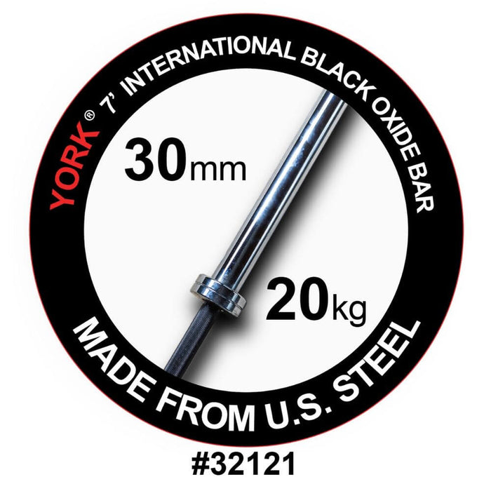 York Barbell 7' NA Black Oxide 1500lb 30mm Olympic Bar