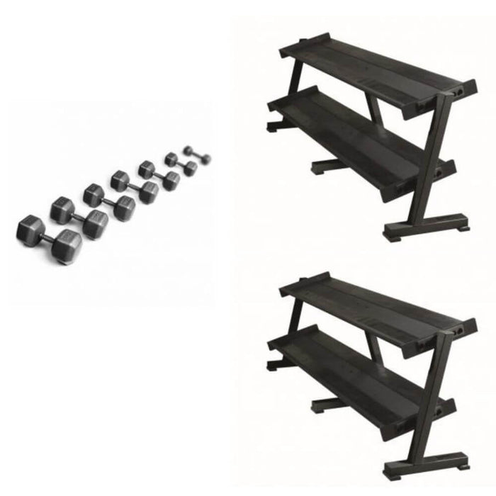 York Barbell Pro Hex Dumbbell 5-100lb Bundle