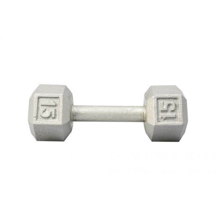 York Barbell 3461 Cast Iron Hex Dumbbells 15lb