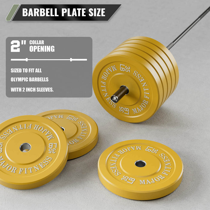 Major Fitness Low Bounce Bumper Plates Olympic Weight Plates Set