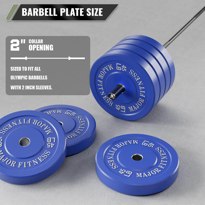 Major Fitness Low Bounce Bumper Plates Olympic Weight Plates Set