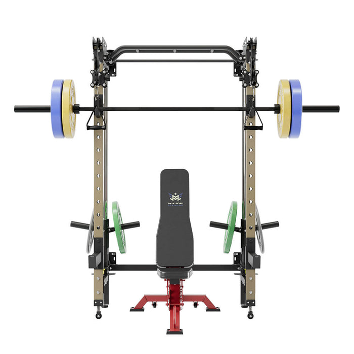 Major Fitness All-In-One Home Gym Folding Power Rack Package Lightning F35