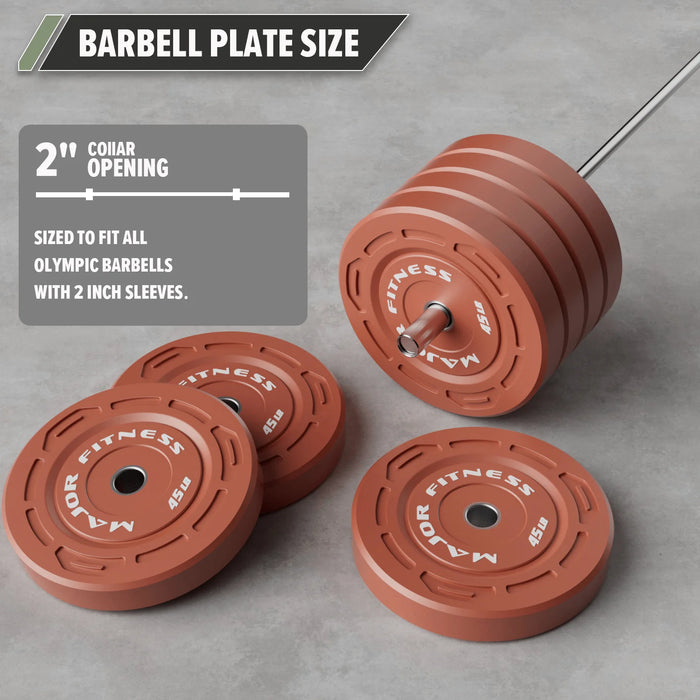 Major Fitness Low Bounce Bumper Plates Olympic Weight Plates Set