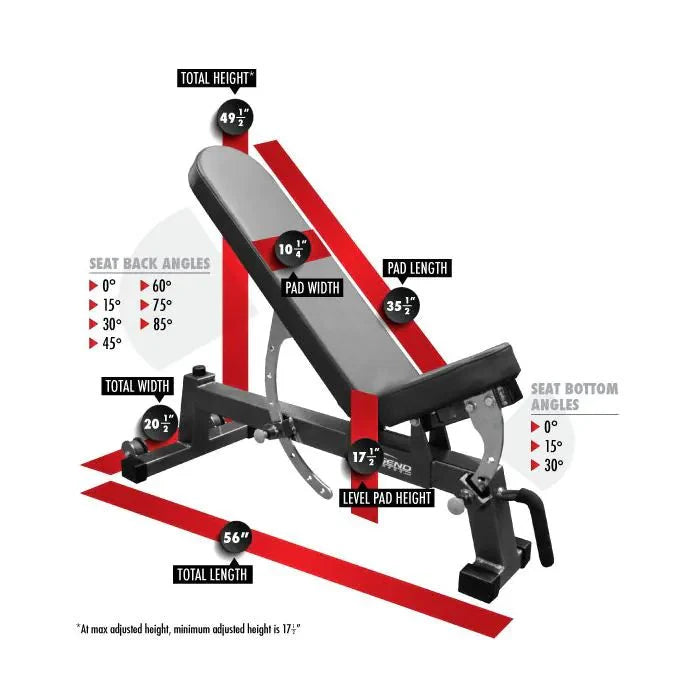 Legend Fitness Three-Way Utility Bench Adustable 0-90 Degree