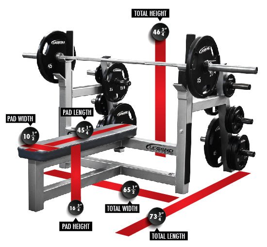 Legend Fitness Olympic Flat Bench w/ Plate-Storage