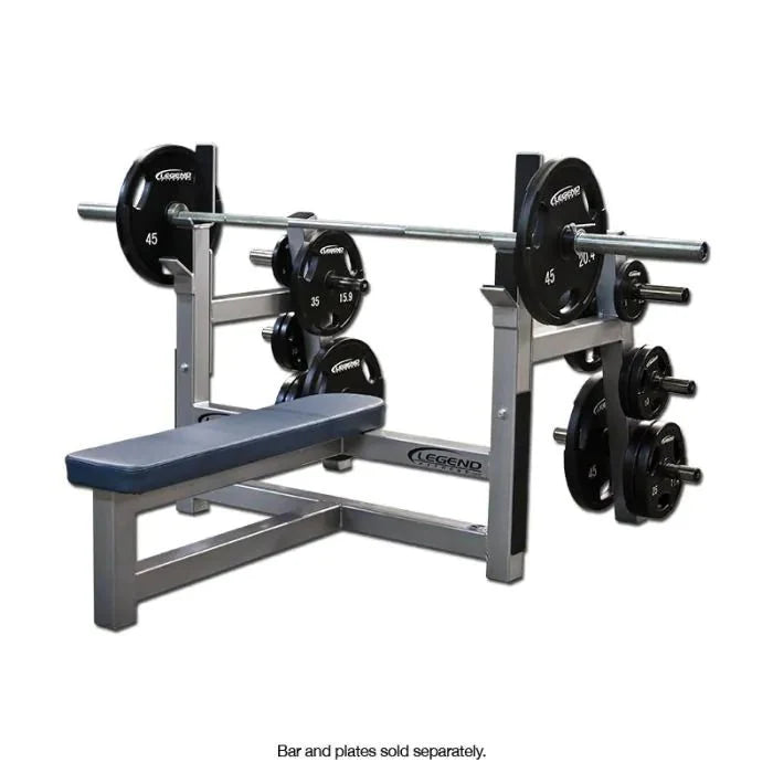 Legend Fitness Olympic Flat Bench w/ Plate-Storage