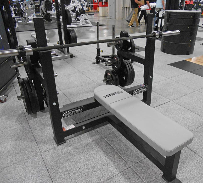 Legend Fitness Olympic Flat Bench w/ Plate-Storage