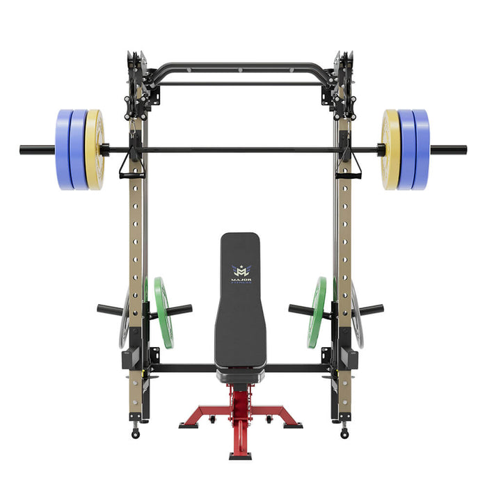 Major Fitness All-In-One Home Gym Folding Power Rack Package Lightning F35