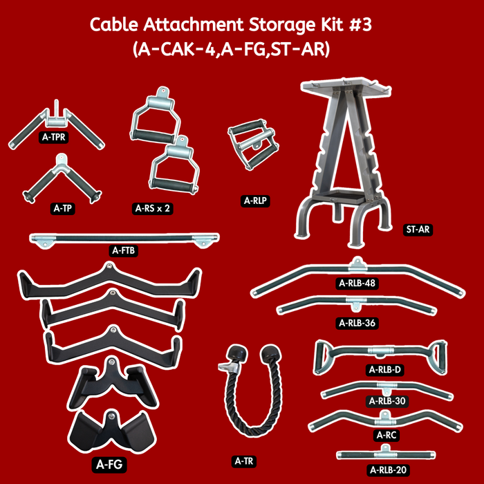 Muscle D Fitness - Ultimate Cable Attachment and Storage Kit #3 - Lat Pull Down