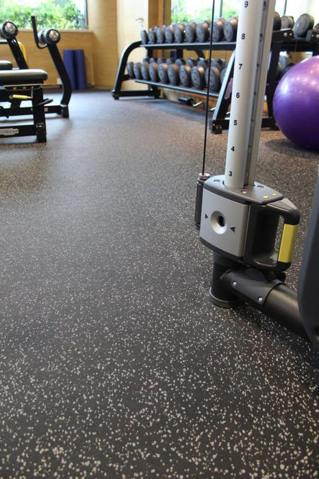 Muscle D Fitness - Gray Speckle Rubber Flooring -6mm Gym Floor