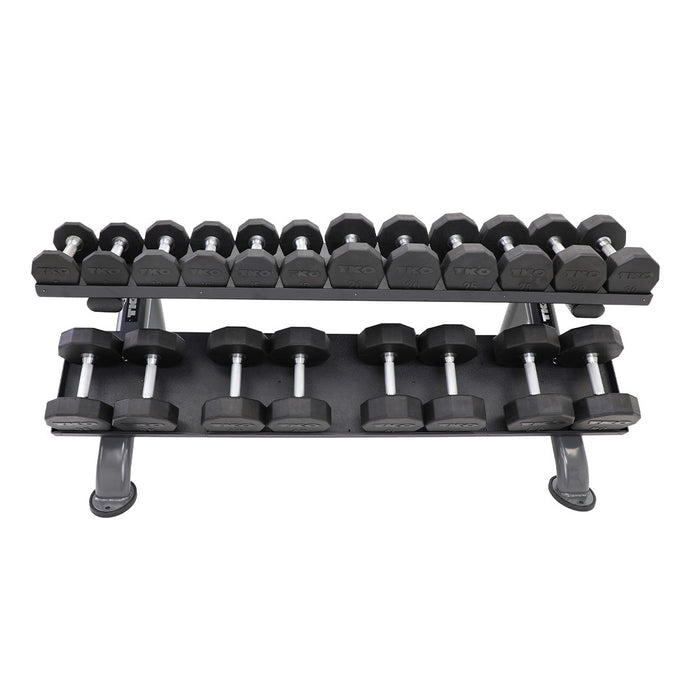 TKO 2-Tier Horizontal Dumbbell Rack