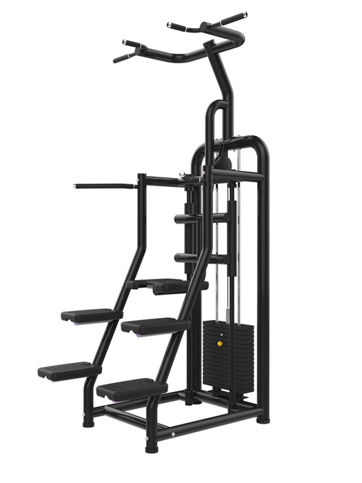 Vogue Assisted Chin/Dip - Muscle D Fitness - Adjustable Pin Selectorized Assisted Chin Up Dip Combo