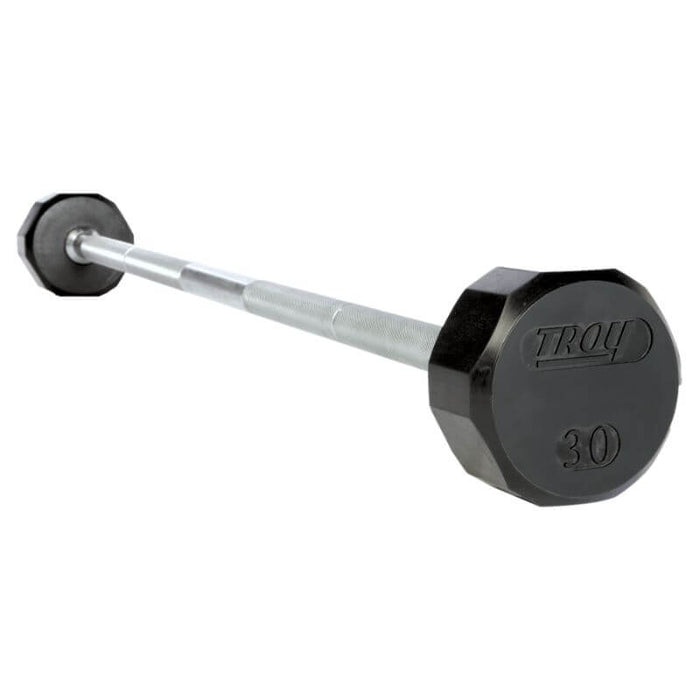 TROY Rubber Straight Barbell Set 20-110 lbs with Rack