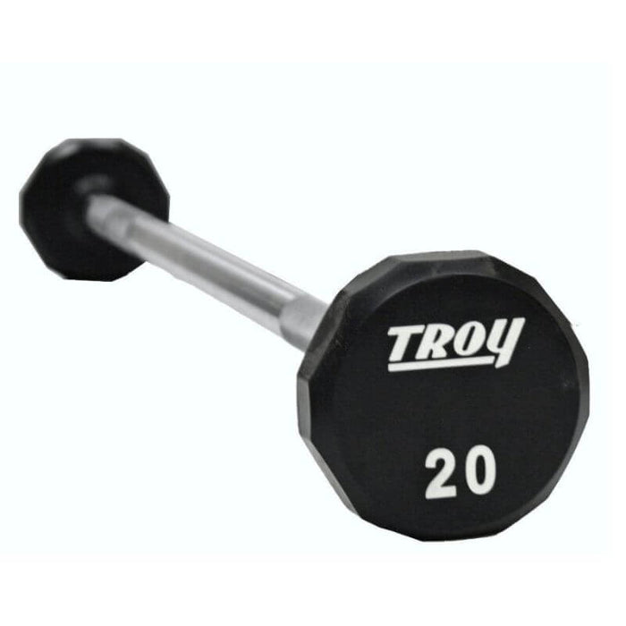 Troy 12-Sided Urethane Straight Barbell Set with Rack