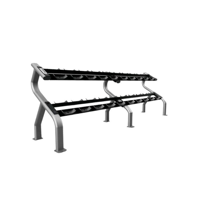 TROY 5-50 lb Rubber Dumbbell Set with Rack