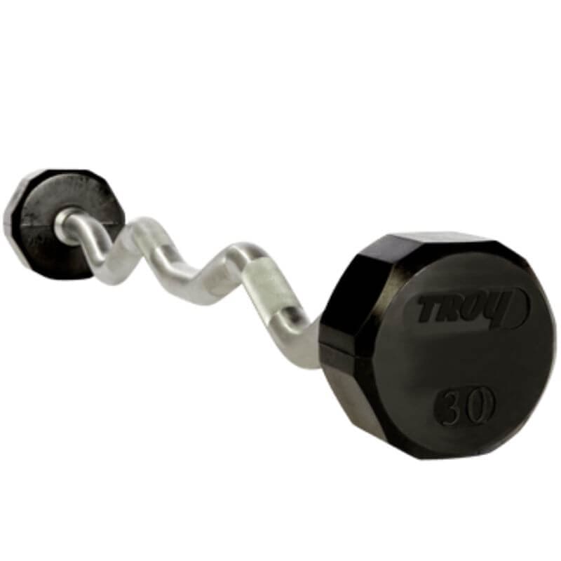 TROY Rubber Curl Barbell Set with Horizontal Rack — Home Gym Emporia