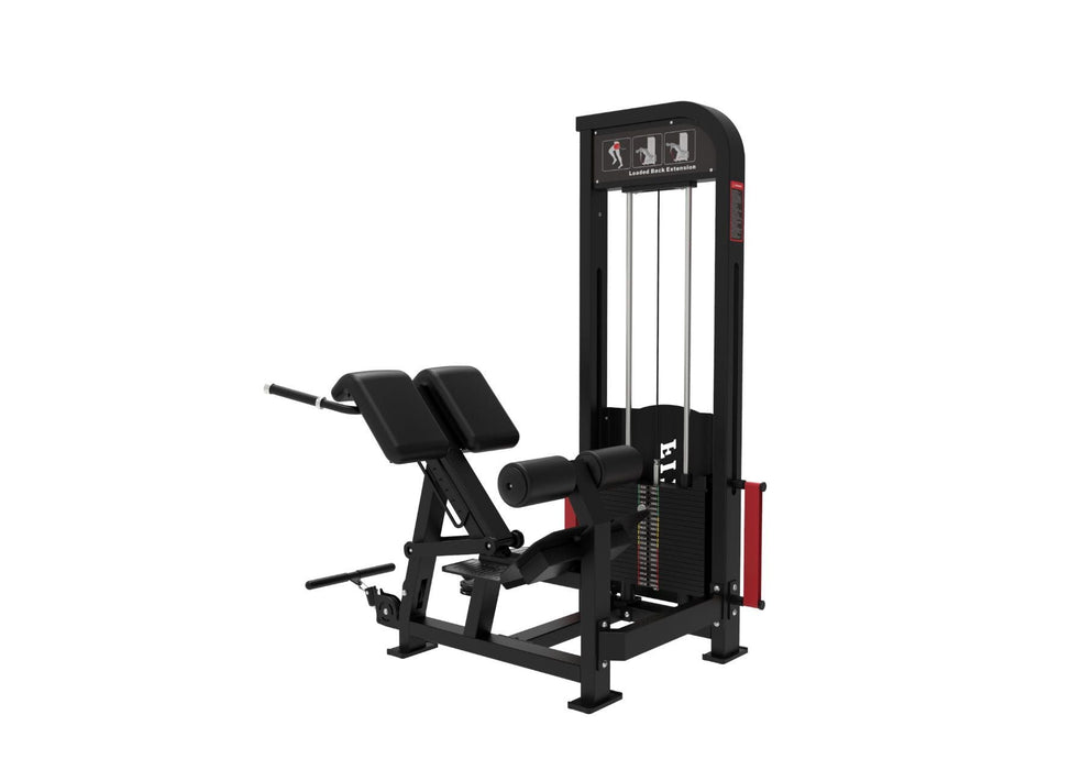 Muscle D Fitness - Excel Loaded Back Extension - Selectorized 45 Degree Hyper Extension - Band Compatable