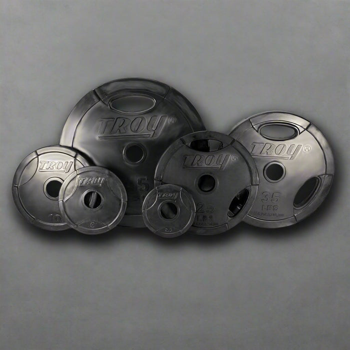 TROY  Rubber Encased Olympic Grip Plate 255lb Set