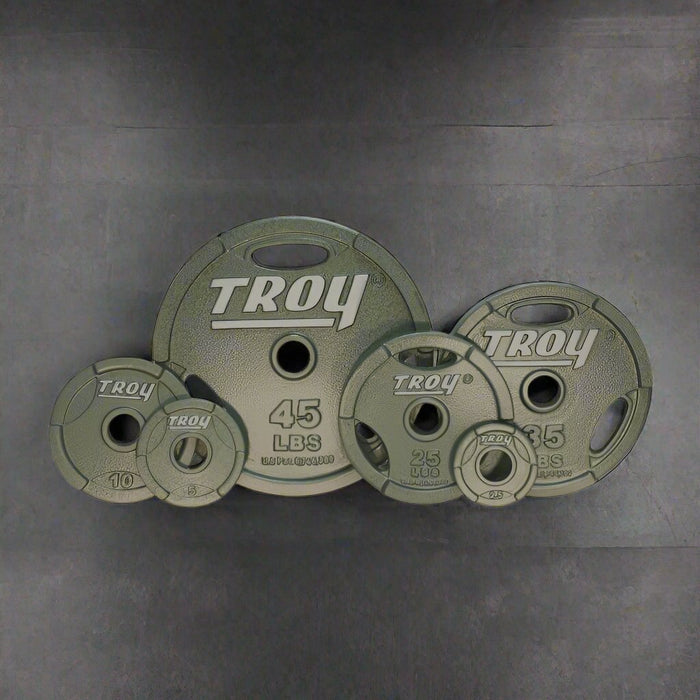 TROY Machined Olympic Grip Plate Gray