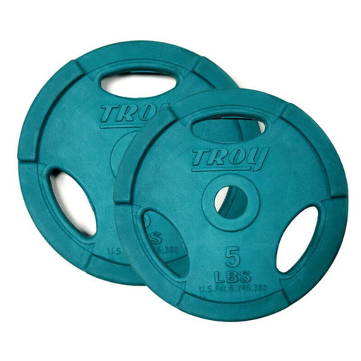 GR-RC TROY Quiet Iron Interlocking Color Rubber 1 Grip Plate 5 lb Pair
