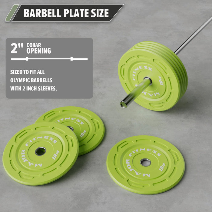 Major Fitness Low Bounce Bumper Plates Olympic Weight Plates Set