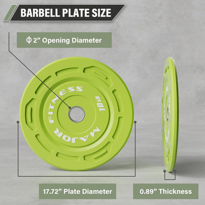 Major Fitness Low Bounce Bumper Plates Olympic Weight Plates Set