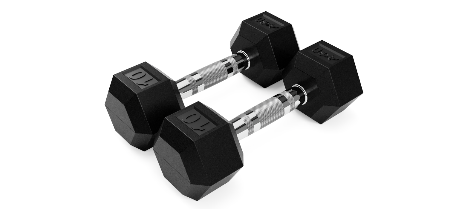 USA Hex Rubber Dumbbell