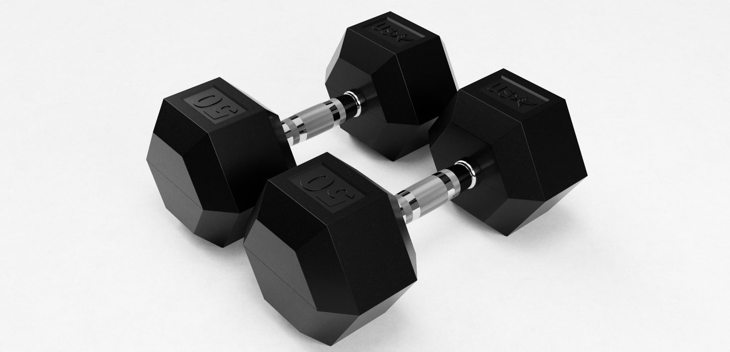 USA Hex Rubber Dumbbell