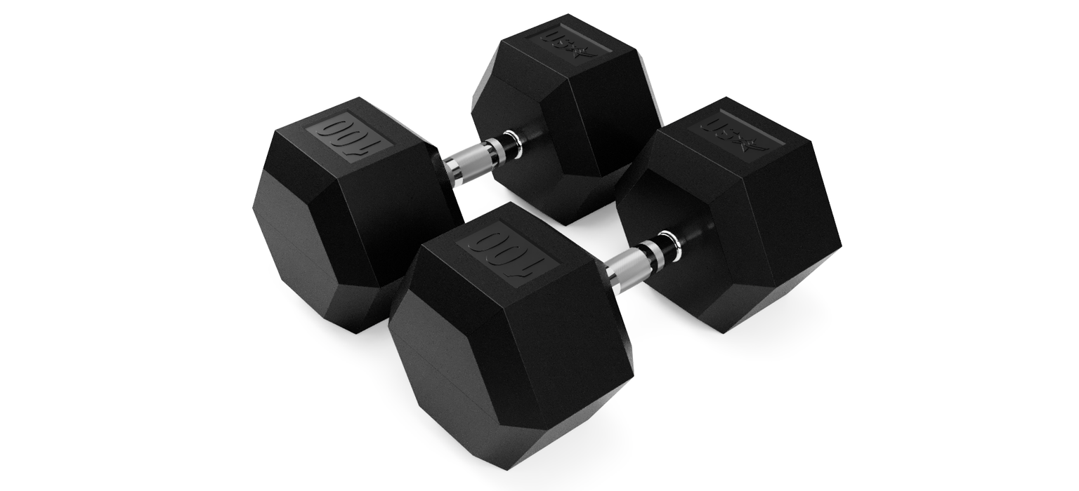 USA Hex Rubber Dumbbell