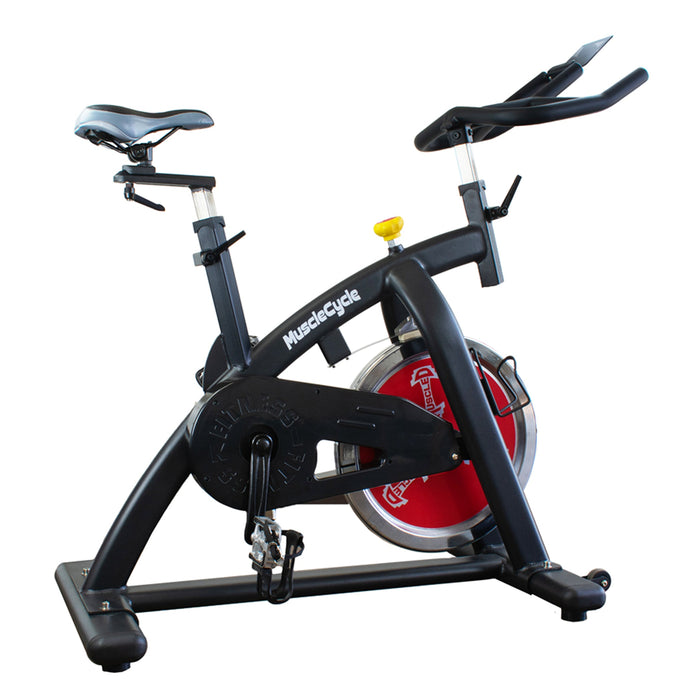 Muscle D Fitness - Stationary Exercise Bike - Muscle D Fitness - Commercial Grade Stationary Bike with Device Holder