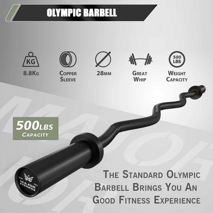 Major Fitness 4ft Olympic EZ Curl Barbell